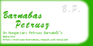 barnabas petrusz business card